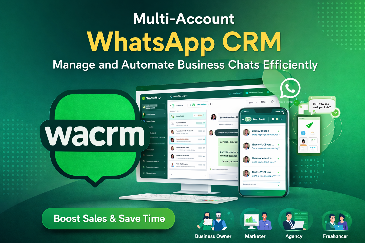 WaCRM – The Best Multi-Account WhatsApp CRM Software for Business Growth