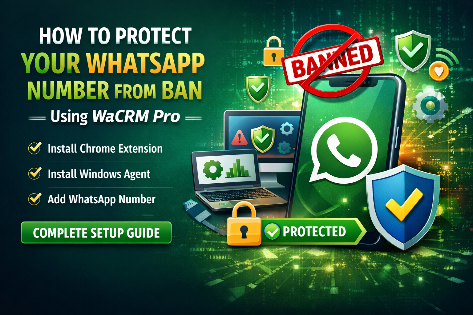 How to Protect Your WhatsApp Number from Ban Using WaCRM Pro (Complete Setup Guide)
